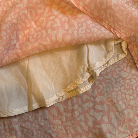 Flannel The Label Leopard Print Silk Maxi Skirt | Pink White | Size 1/ US 4-6 - Picture 5 of 10